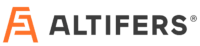 Logo ALTIFERS avec un symbole A stylisé orange géométrique et une typographie moderne en gris anthracite.